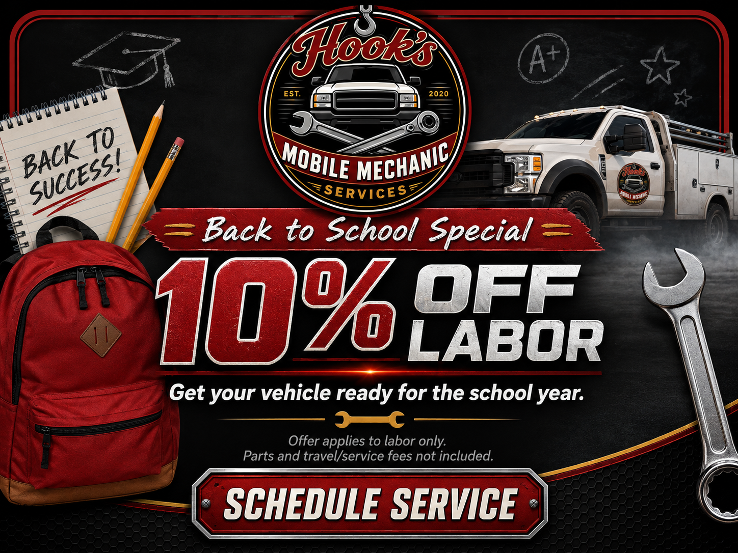 Back to School Special - 10% off labor