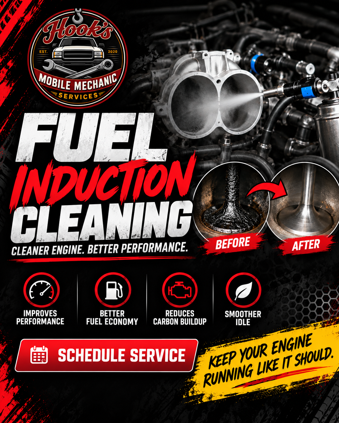 Fuel induction cleaning service promotion